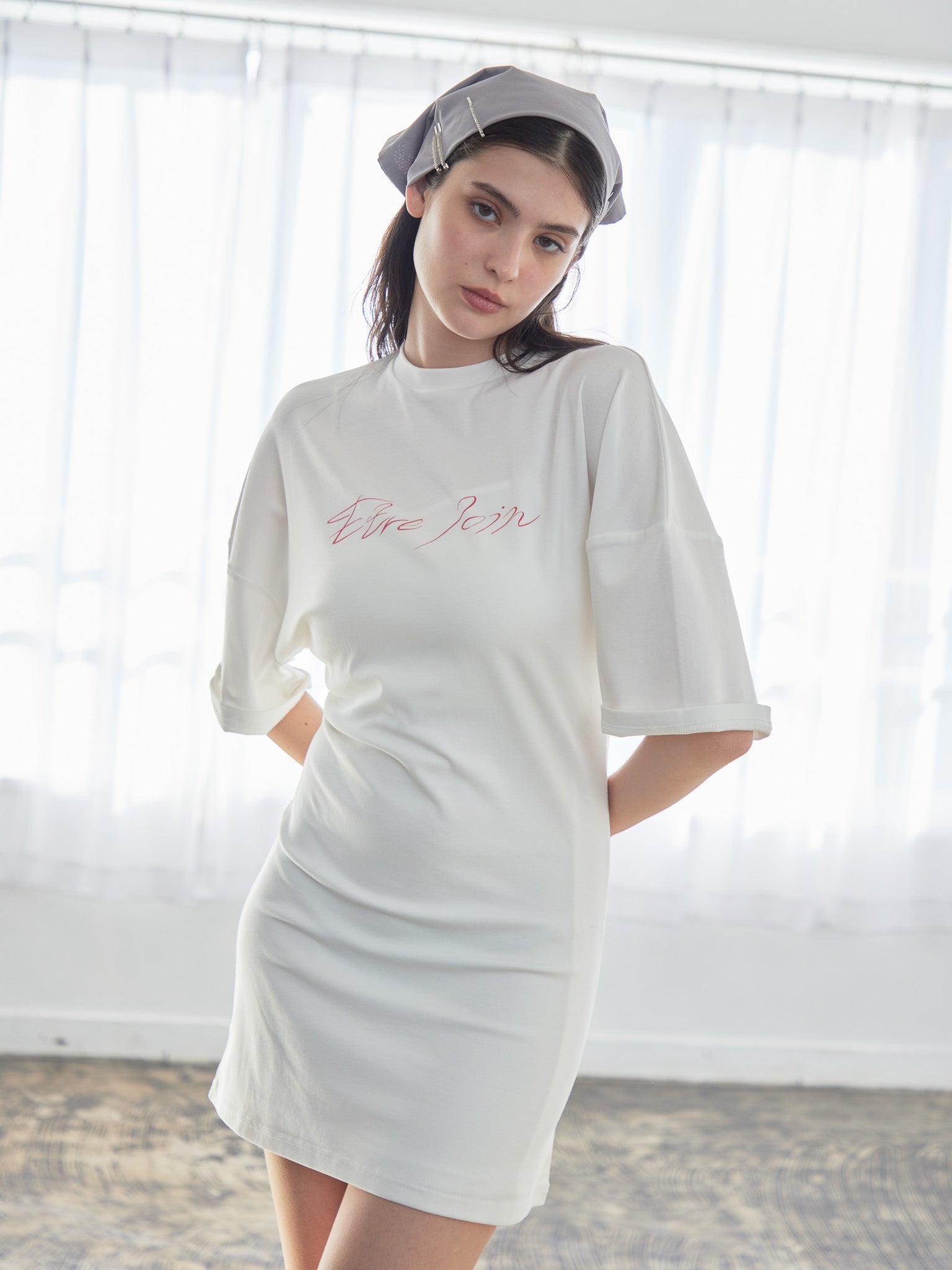 Logo T-shirt dress ホワイト size:M model:172cm GINEVRA