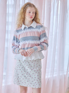 Balloon hem rugby shirt ピンク size:M model:173cm Olesia