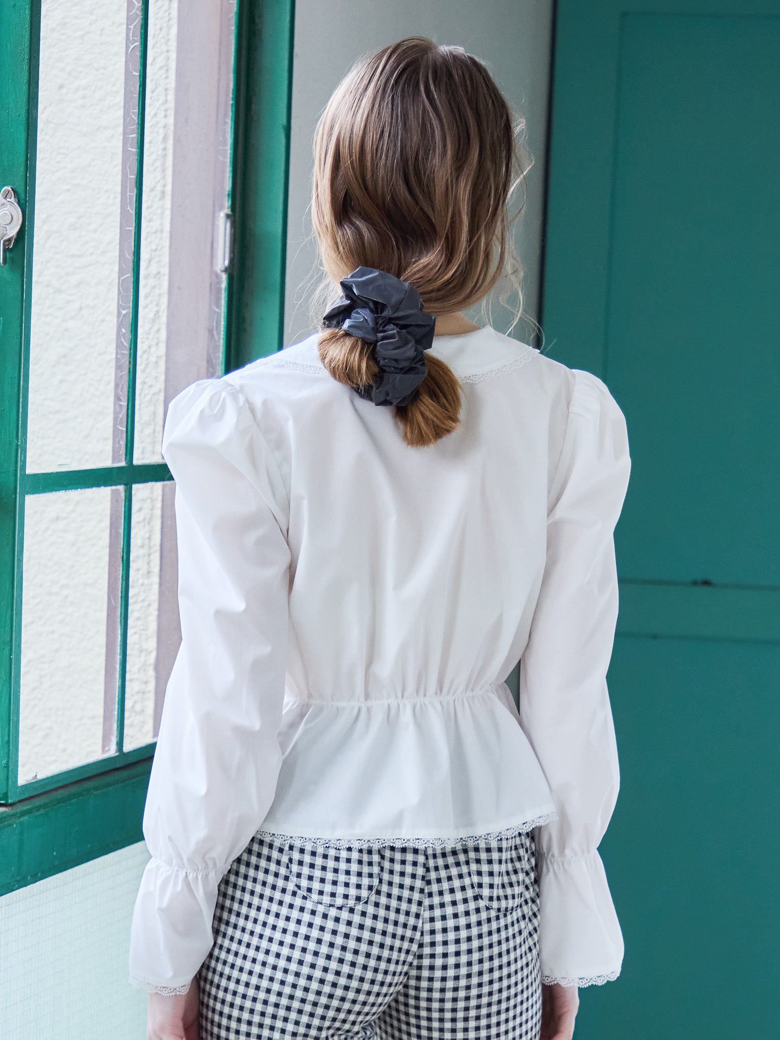 Front ribbon blouse ホワイト size:M model:171cm ANIUTA