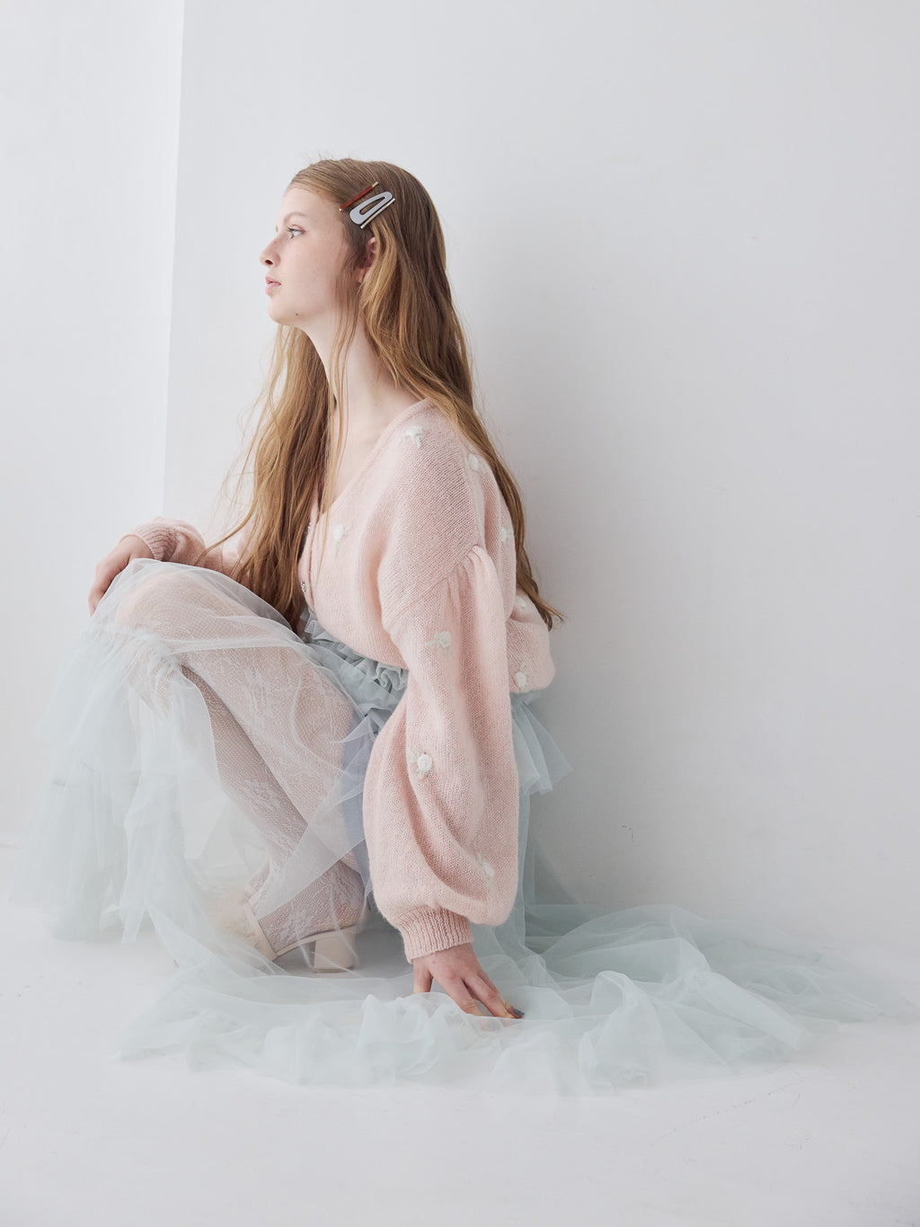 Frill tulle skirt & shorts set ミント size:M model:173cm ALINA