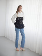 Tulle bare top & shirt set ブラック size:M model:174cm LERA
