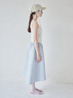 Rose satin docking rib dress ブルー size:M model:170cm ALICE