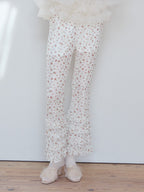 Frill tulle print pants アイボリー size:M model:174cm KATERYNA