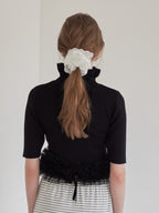 Hem tulle rib knit ブラック size:M model:174cm LERA