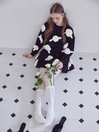 Many rose sweat top ブラック size:M model:173cm ALINA