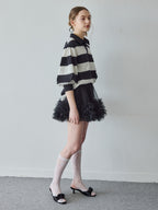 Rugby shirt and frill pants skirt ブラック size:M model:171cm ANIUTA