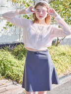 Hem flare mini skirt グレー size:M model:174cm KATERYNA