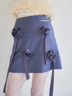 Rose mini skirt ブルー size:M model:174cm LERA