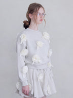 Many rose sweat top グレー size:M model:173cm ALINA
