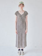 Back open print cut dress ブラウン size:M model:170cm ALICE