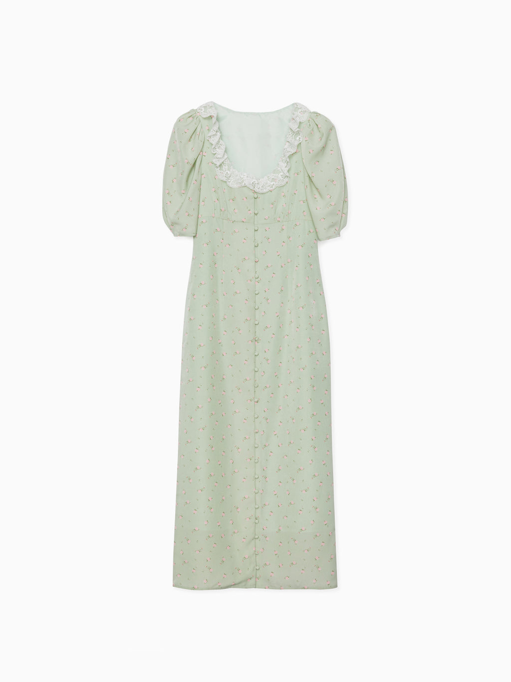 Decollete lace dress ミント