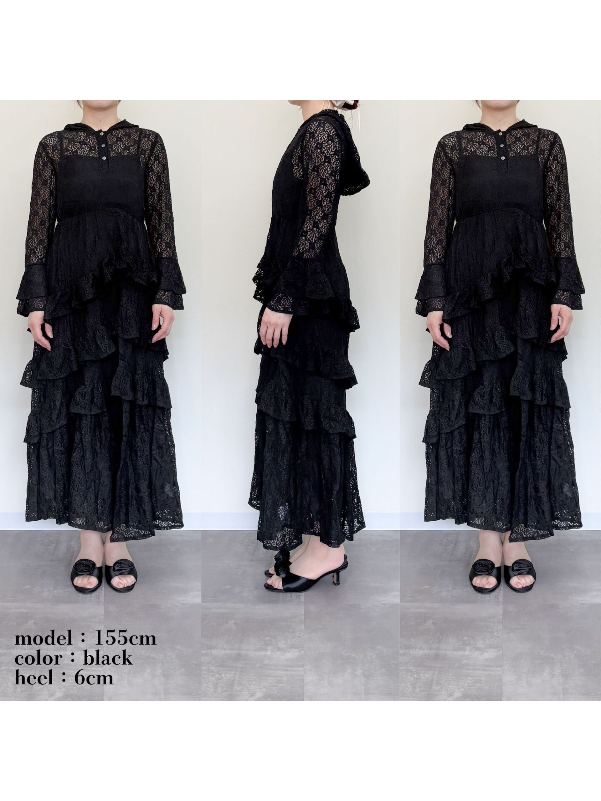 Hoodie race dress ブラック
