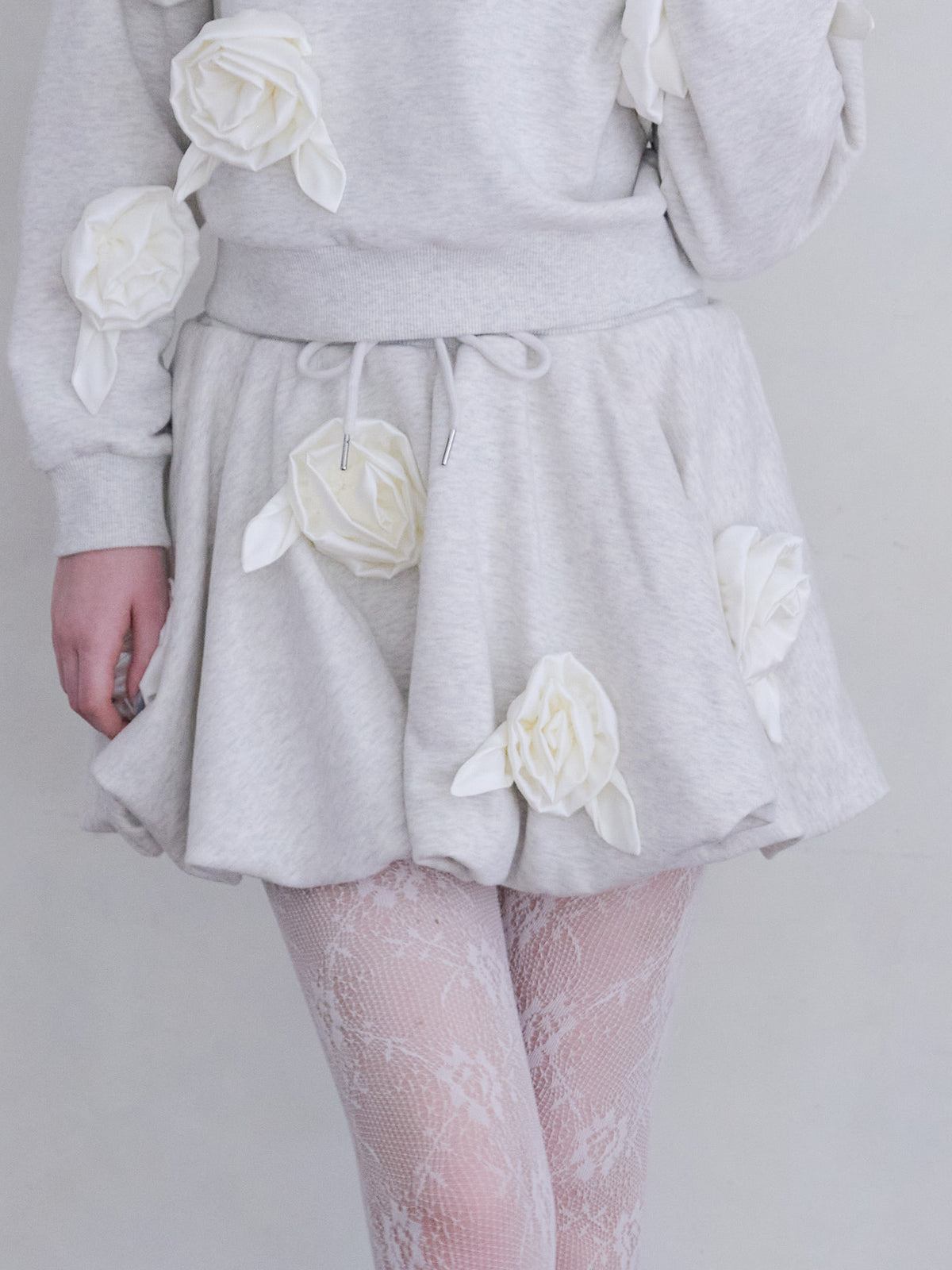 Many rose sweat balloon skirt ピンク size:M model:173cm ALINA