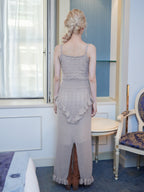 Mohair crochet cami dress モカ size:M model:163cm MINAMI
