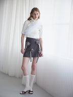Hem tulle rib knit ホワイト size:M model:174cm LERA