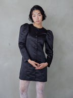 Volume sleeve mini dress ブラック size:M model:161cm 富樫かなえ