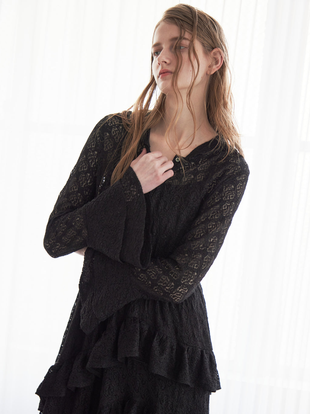 Hoodie race dress ブラック size:M model:174cm LERA