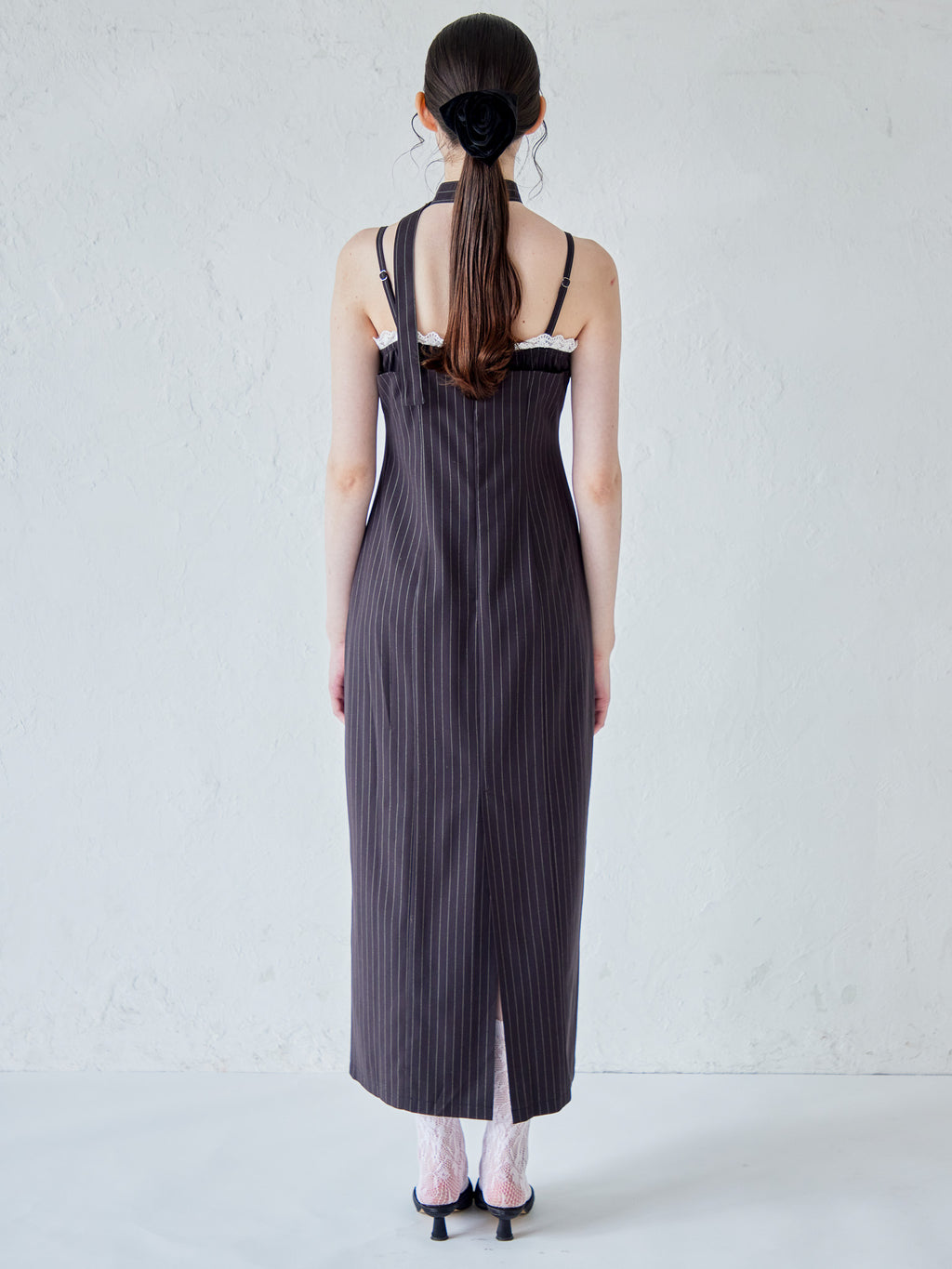 Stripe ribbon tight dress ブラック size:M model:170cm ALICE