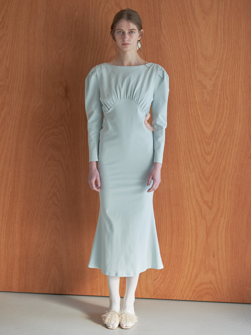 I miss you heart cut dress ミント