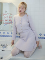 Shaggy mini skirt ラベンダー size:M model:163cm MINAMI
