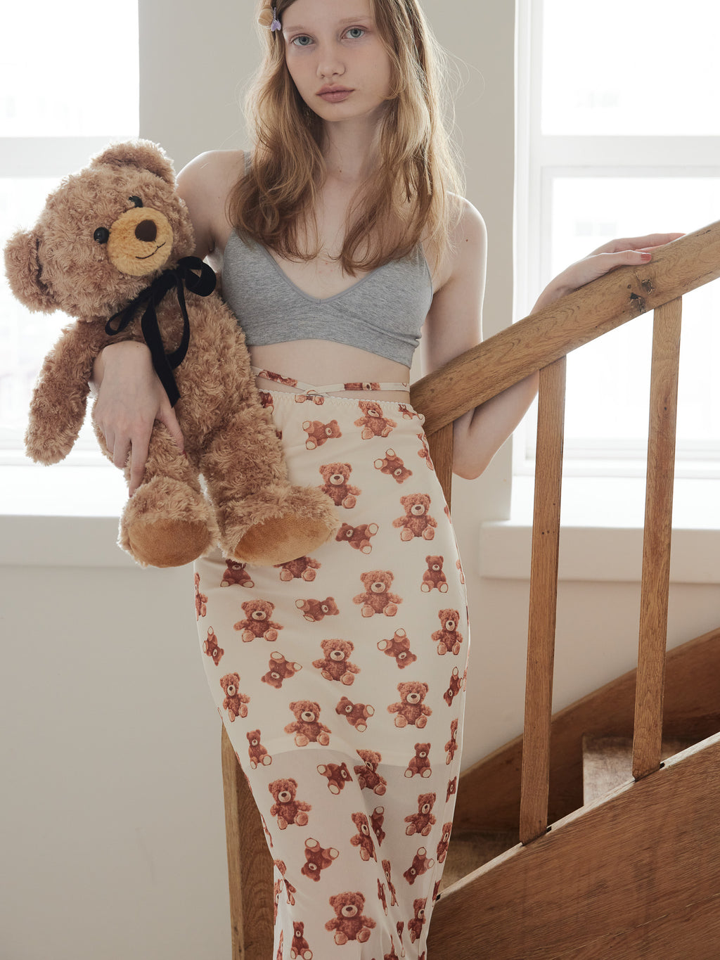 Teddy bear tulle skirt アイボリー size:M model:173cm DASHA.G