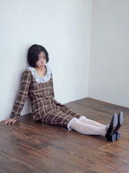 Hem lace sabrina pants ブラウン size:M model:161cm 富樫かなえ