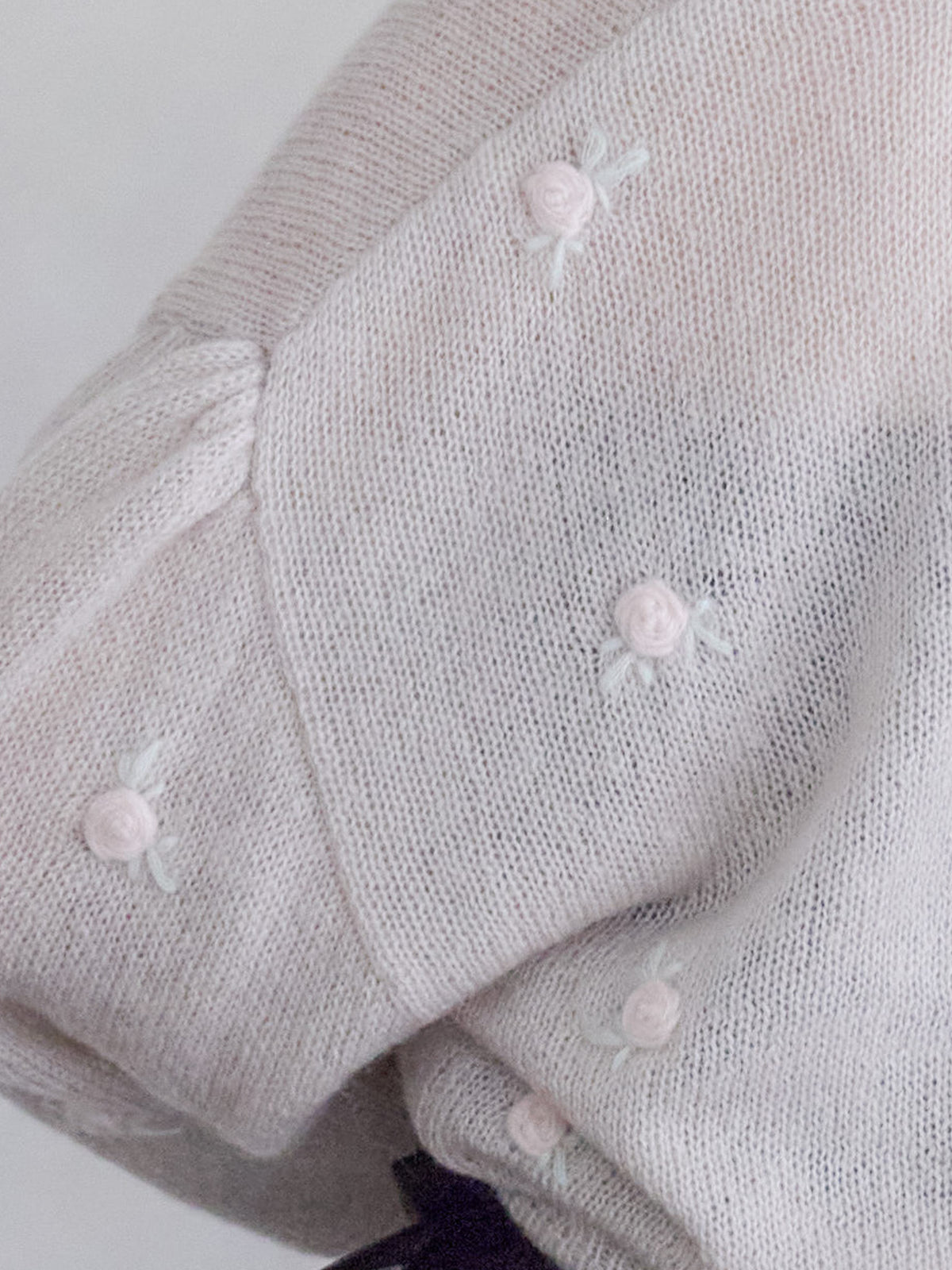 Many rose embroidery cardigan モカ size:M model:173cm ALINA