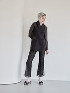 Ribbon sheer jacket ブラック size:M model:174cm LERA