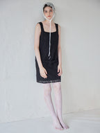 Low belt lace mini dress ブラック size:M model:170cm ALICE