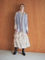 Ribbon sheer jacket グレー size:M model:174cm LERA