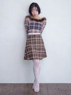 Hem flare mini skirt ブラウン size:M model:161cm 富樫かなえ