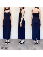 Stripe ribbon tight dress ネイビー