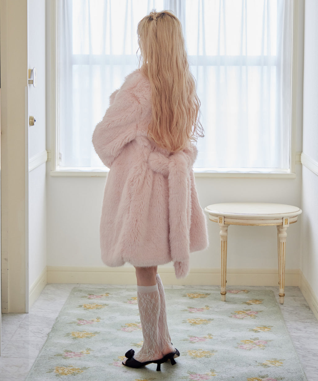 Fur coat ピンク size:M model:163cm MINAMI