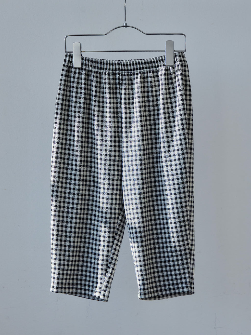 Gingham check sabrina stretch pants ブラック