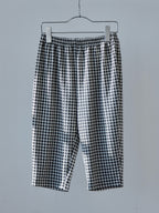 Gingham check sabrina stretch pants ブラック