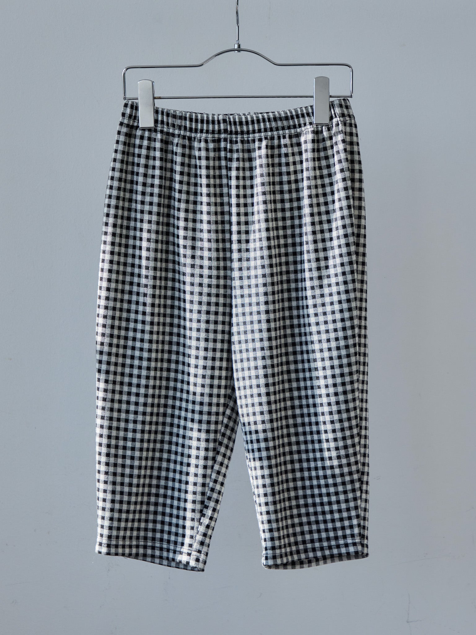 Gingham check sabrina stretch pants ブラック