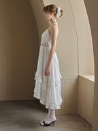 Lily embroidered apron long dress ホワイト size:M model:175cm MARTA