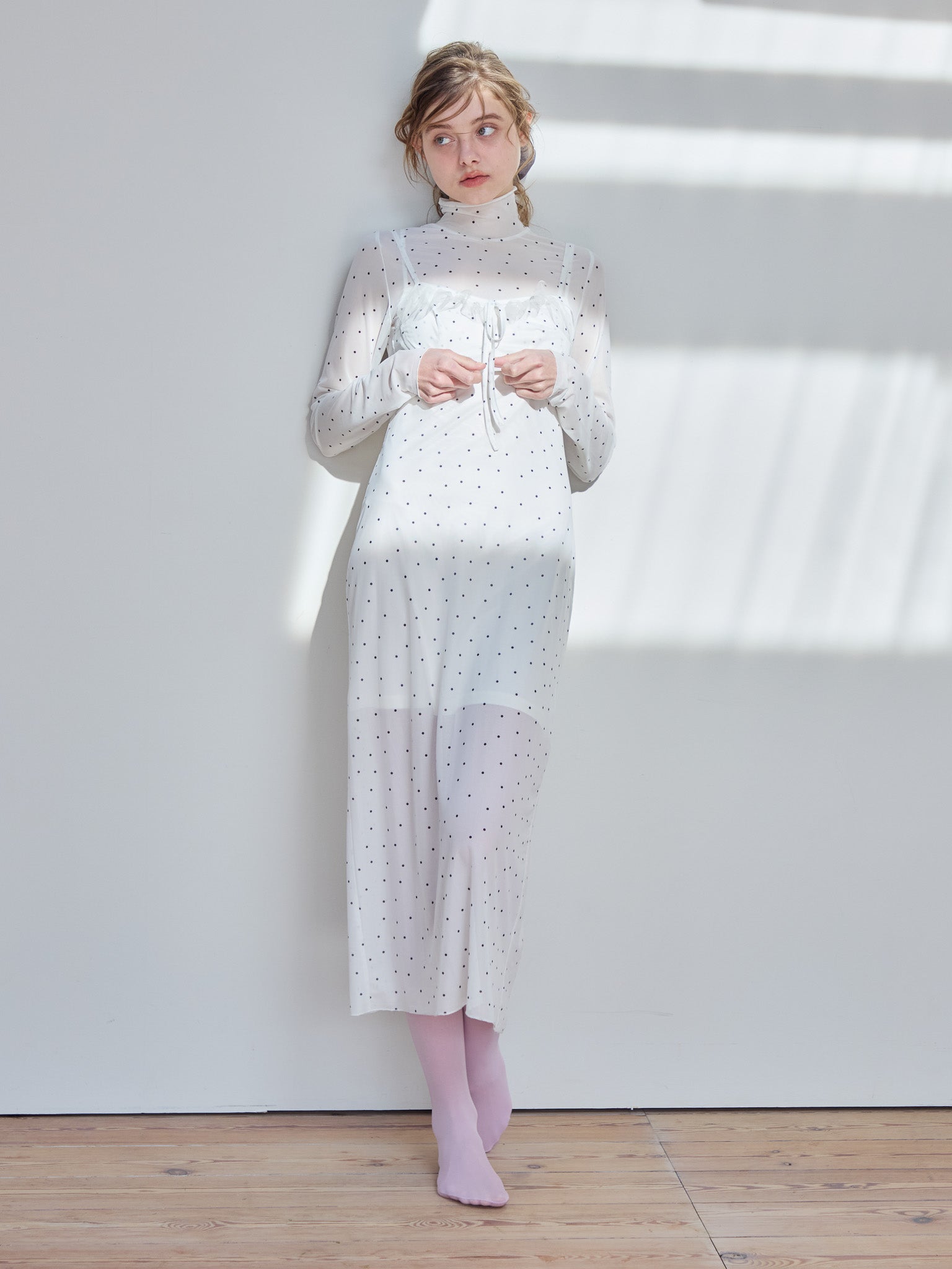 Tulle print dress & bra ホワイト size:M model:174cm KATERYNA