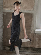 Frill slit cami dress ブラック size:M model:173cm DASHA.G