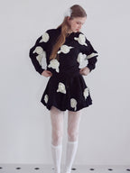 Many rose sweat top ブラック size:M model:173cm ALINA