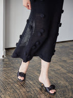 Rose knit hoodie dress ブラック size:M model:172cm GINEVRA