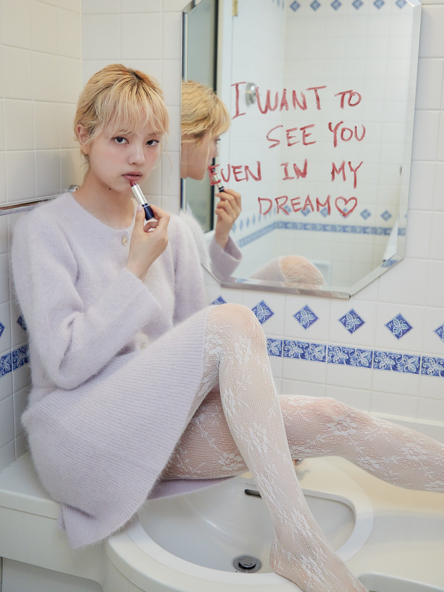 Shaggy mini skirt ラベンダー size:M model:163cm MINAMI
