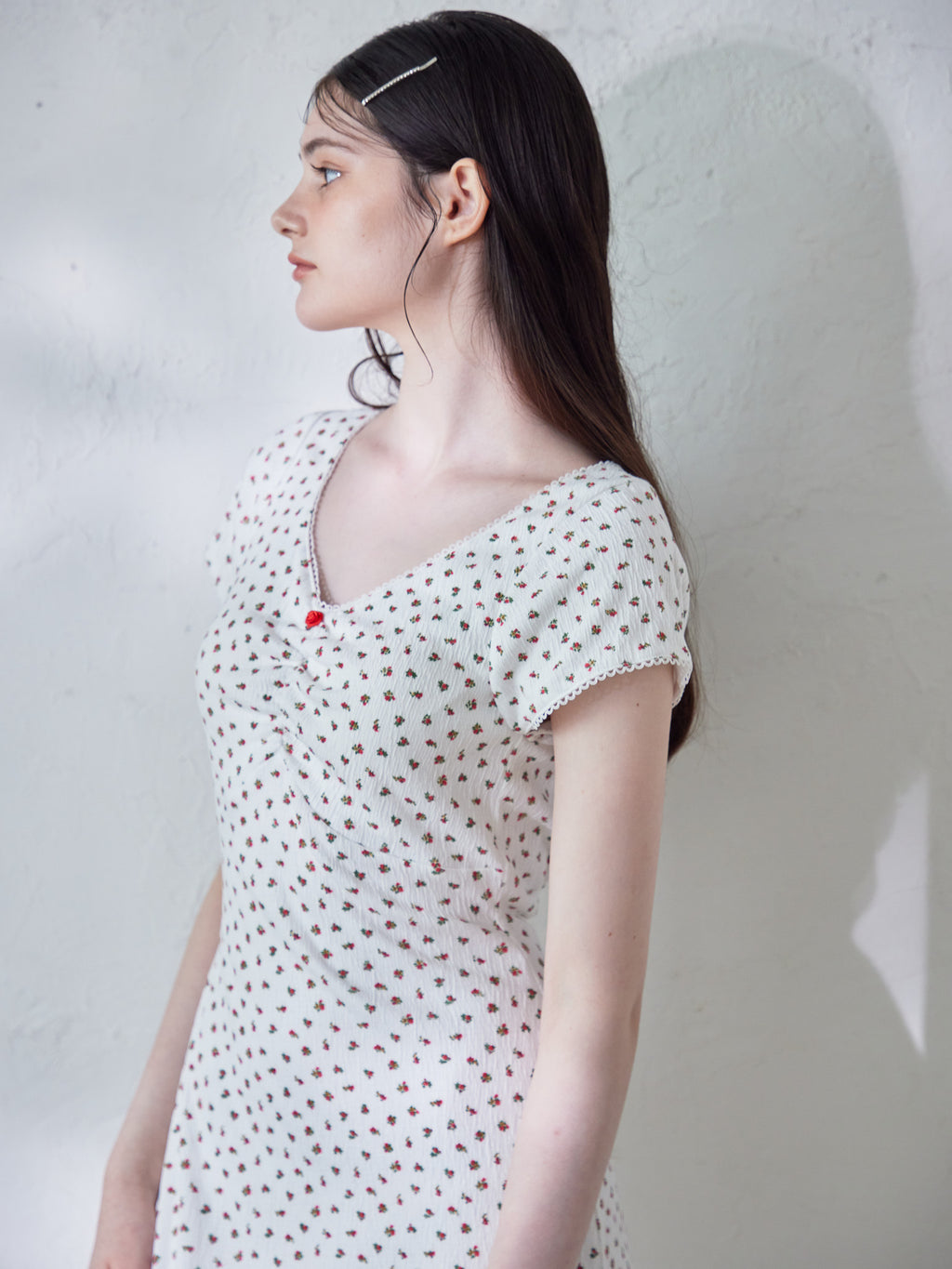 Back open print cut dress ホワイト size:M model:170cm ALICE