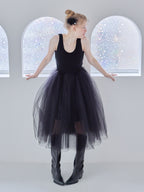 Volume tulle skirt tank dress ブラック size:M model:173cm Olesia