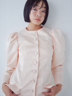 Volume sleeve mini dress ピンクベージュ size:M model:161cm 富樫かなえ