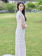 Lace trimming flower dress ピンク size:M model:170cm ALICE