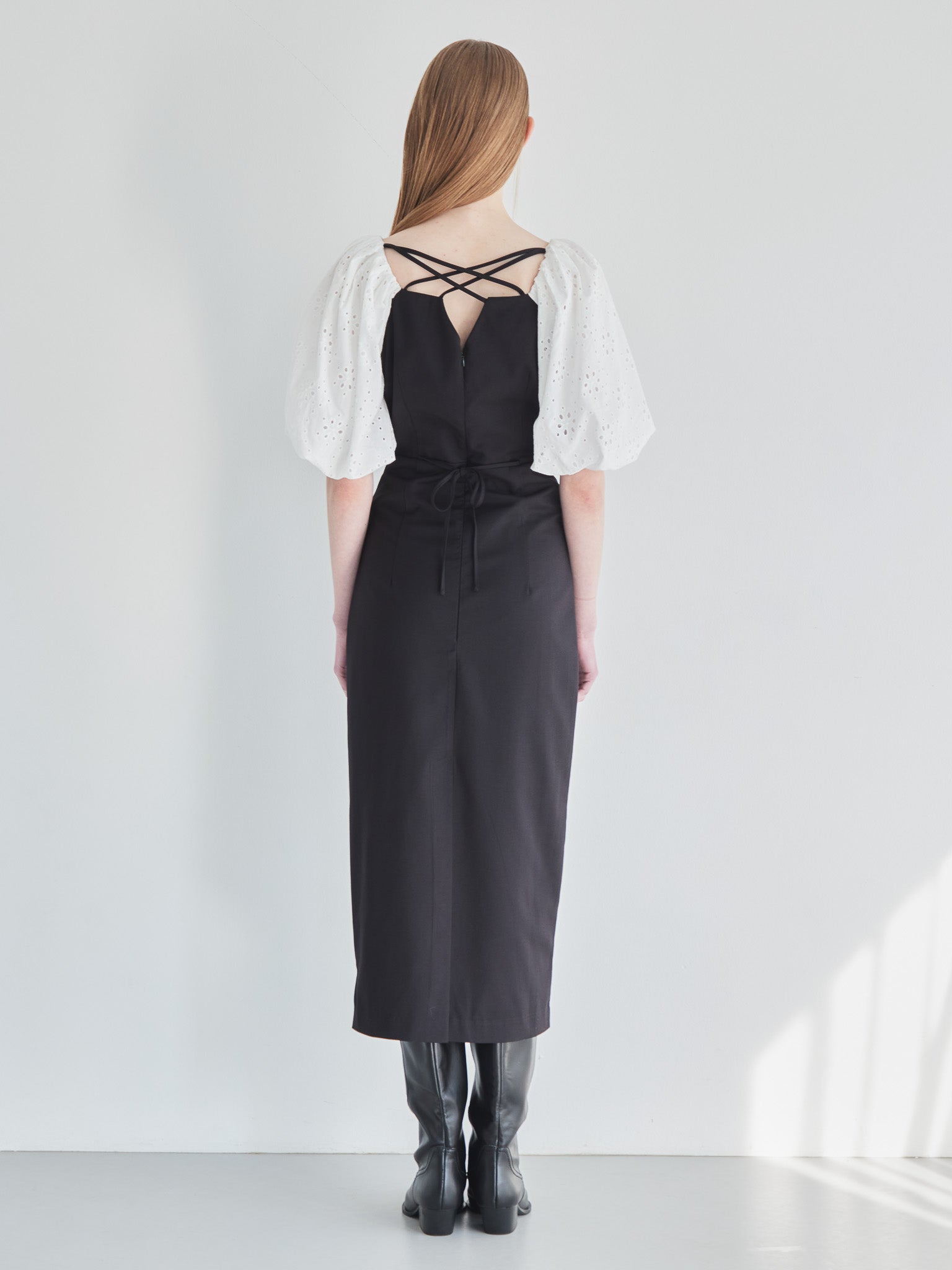 embroidered scarf dress ブラック size:M model:174cm LERA