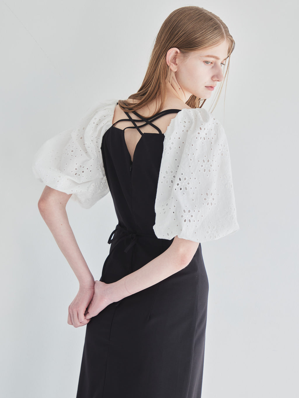 embroidered scarf dress ブラック size:M model:174cm LERA