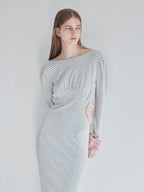 I miss you heart cut dress グレー
