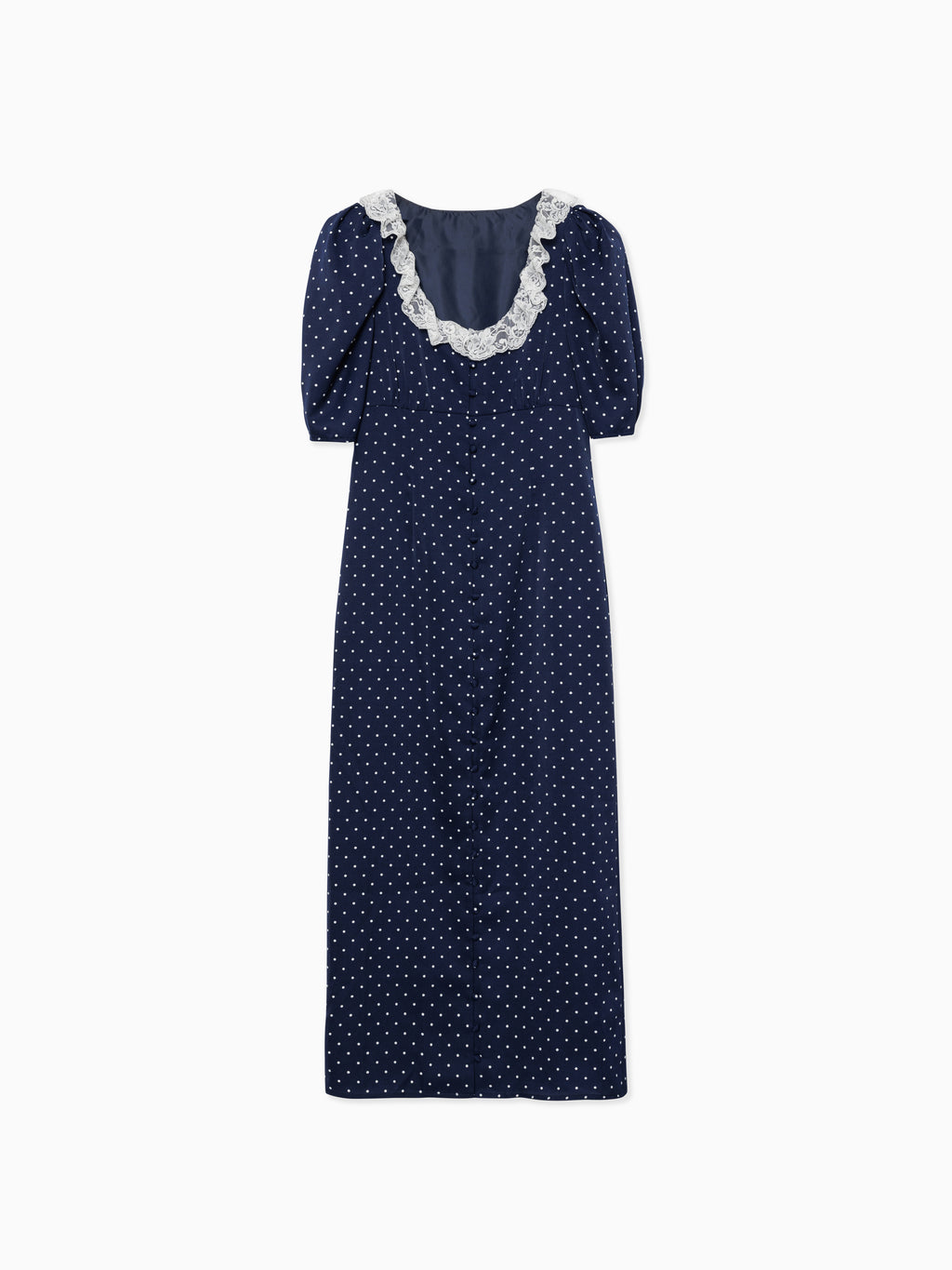 Decollete lace dress ネイビー
